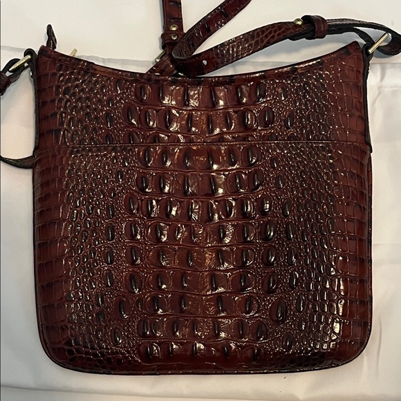 Brahmin Dark Brown Crocodile Crossbody Bag - Picture 3 of 7
